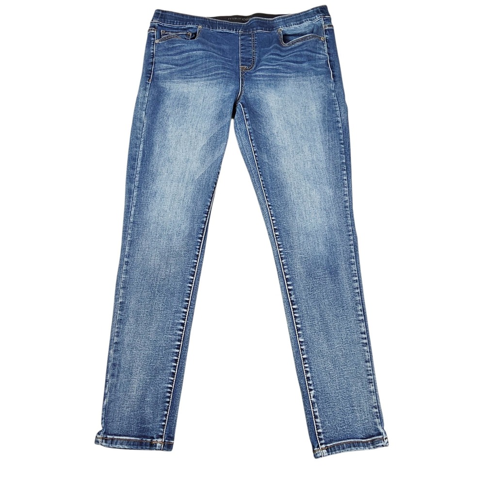 Maurices Womens Sz 18 Pull‎ On Skinny Jean Medium Wash Blue Stretch Denim